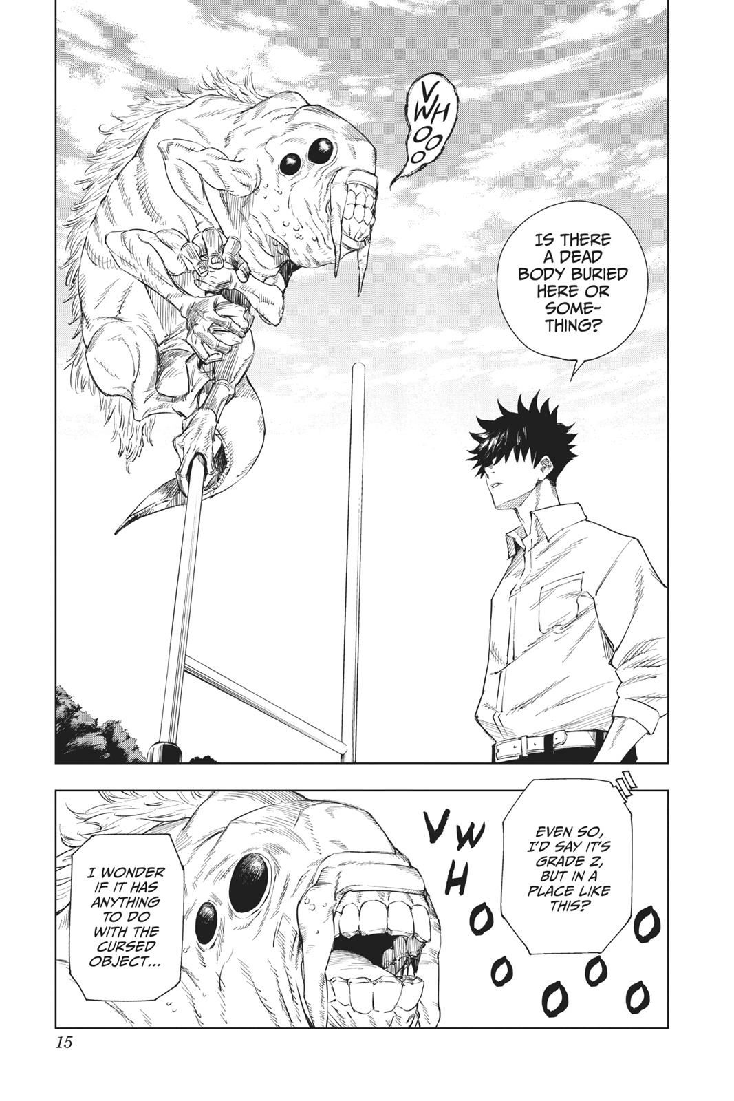 Jujutsu Kaisen Manga Chapter 1 page 15 - Ryomen Sukuna scene