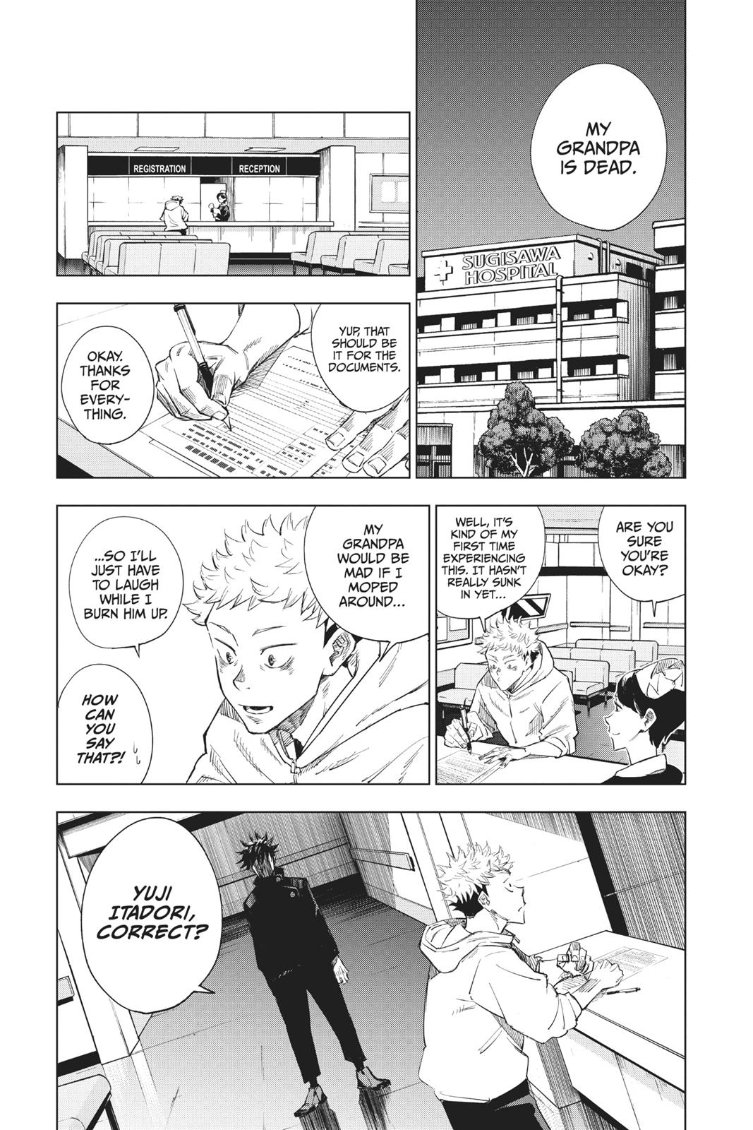 Jujutsu Kaisen Manga Chapter 1 page 25 - Ryomen Sukuna scene