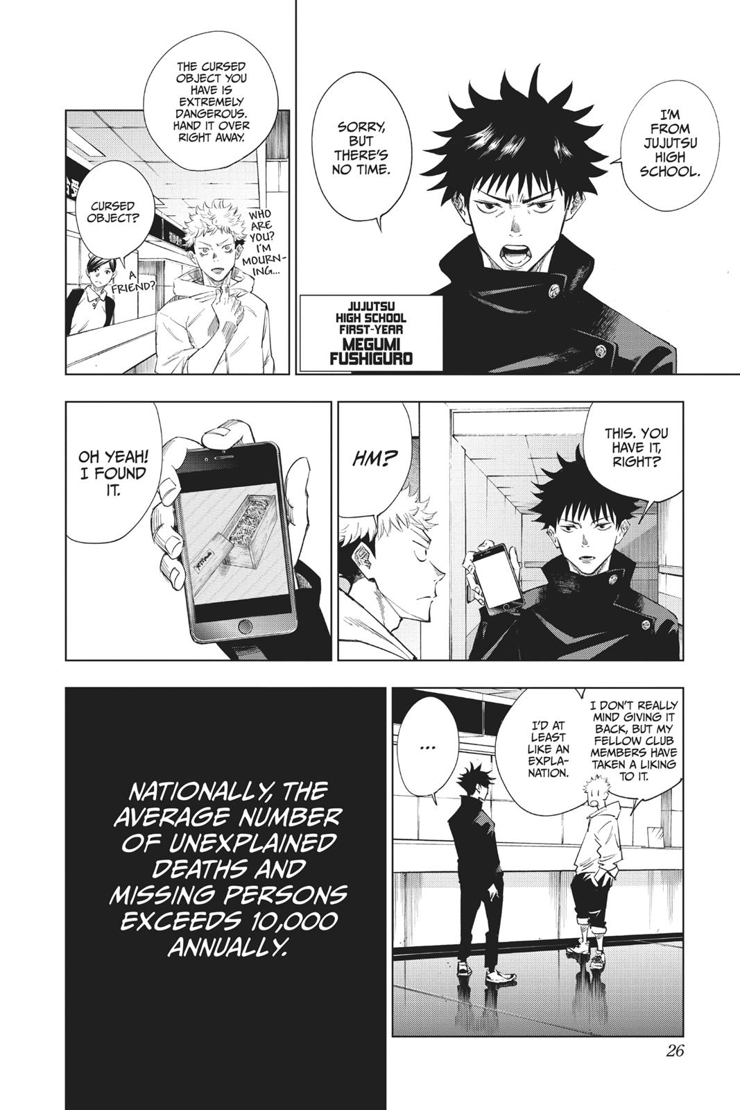 Jujutsu Kaisen Manga Chapter 1 page 26 - Ryomen Sukuna scene