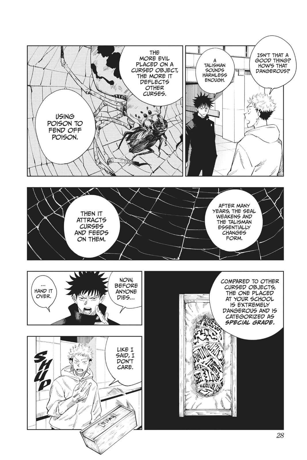 Jujutsu Kaisen Manga Chapter 1 page 28 - Ryomen Sukuna scene