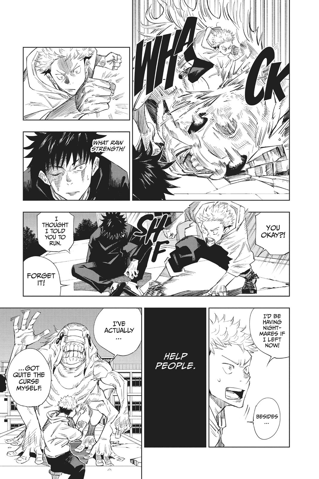 Jujutsu Kaisen Manga Chapter 1 page 48 - Ryomen Sukuna scene