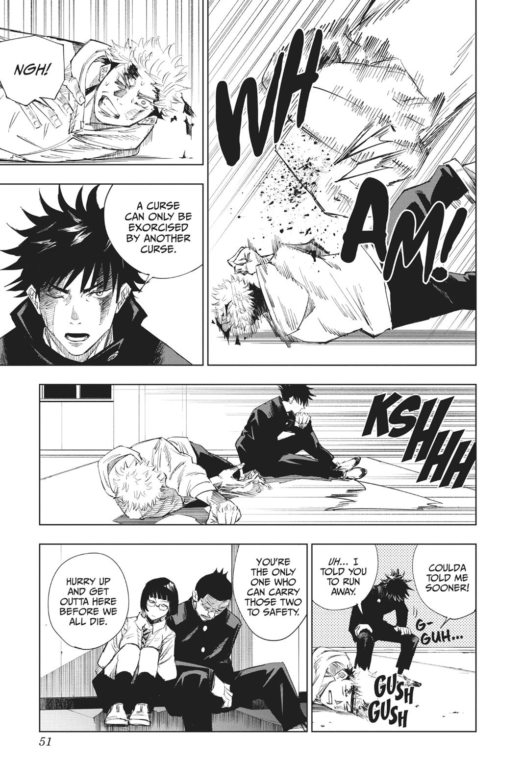 Jujutsu Kaisen Manga Chapter 1 page 50 - Ryomen Sukuna scene