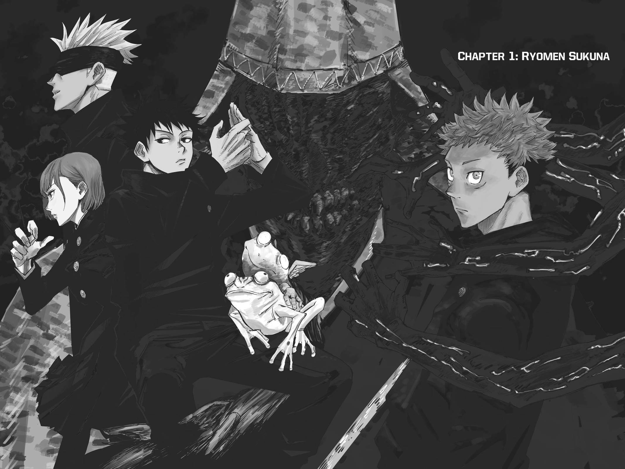 Jujutsu Kaisen Manga Chapter 1 page 7 - Ryomen Sukuna scene