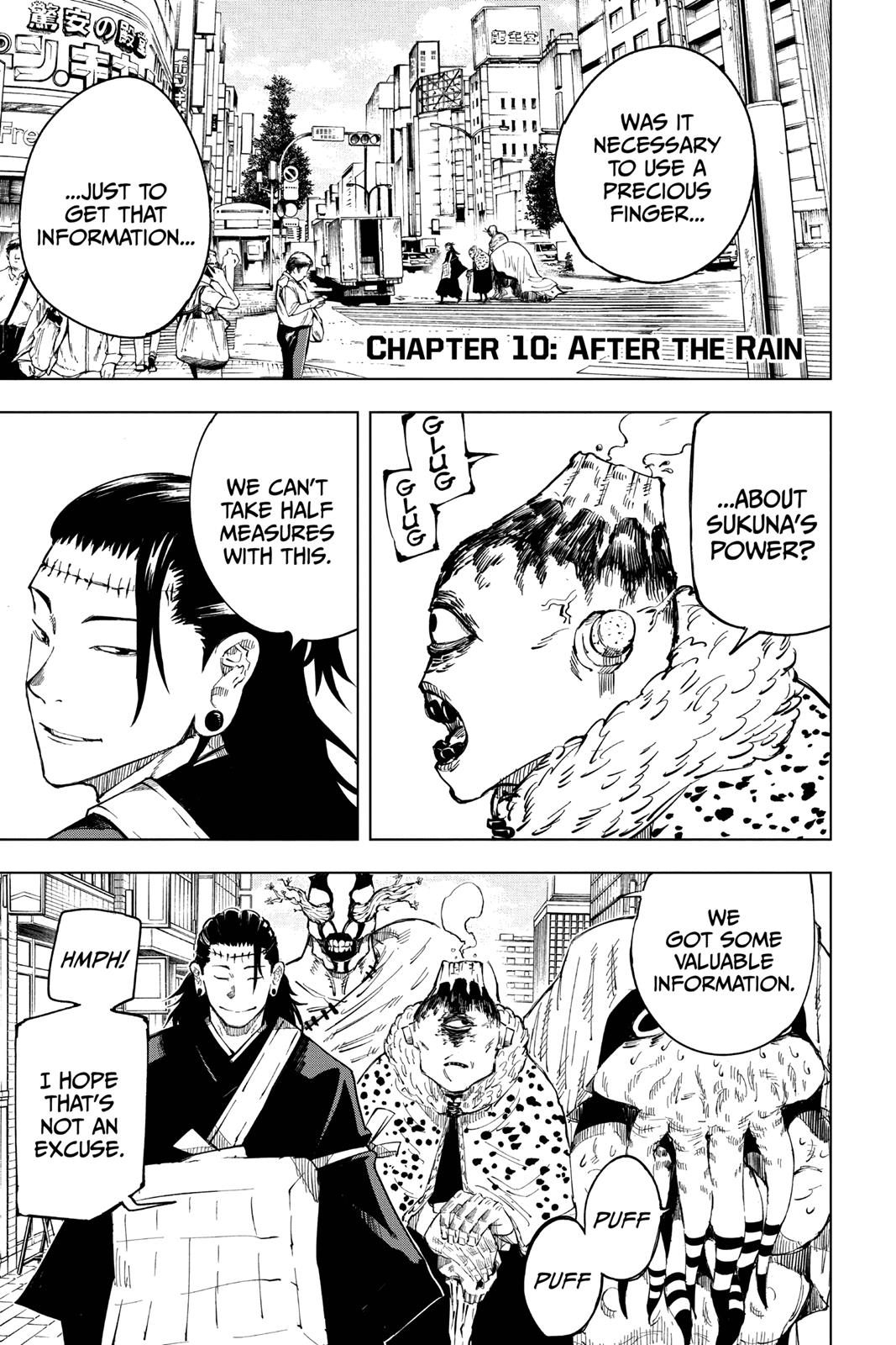 Jujutsu Kaisen Manga Chapter 10 page 1 - After the Rain scene