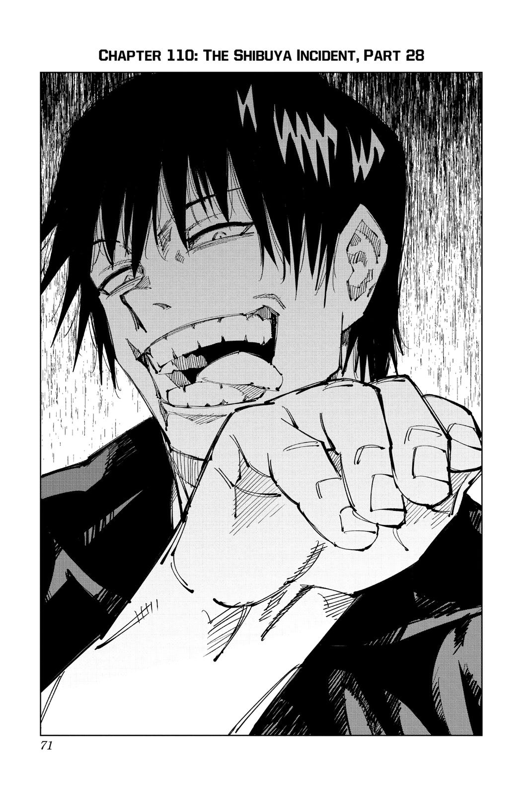 Jujutsu Kaisen Manga Chapter 110 page 1 - The Shibuya Incident, Part 28 scene