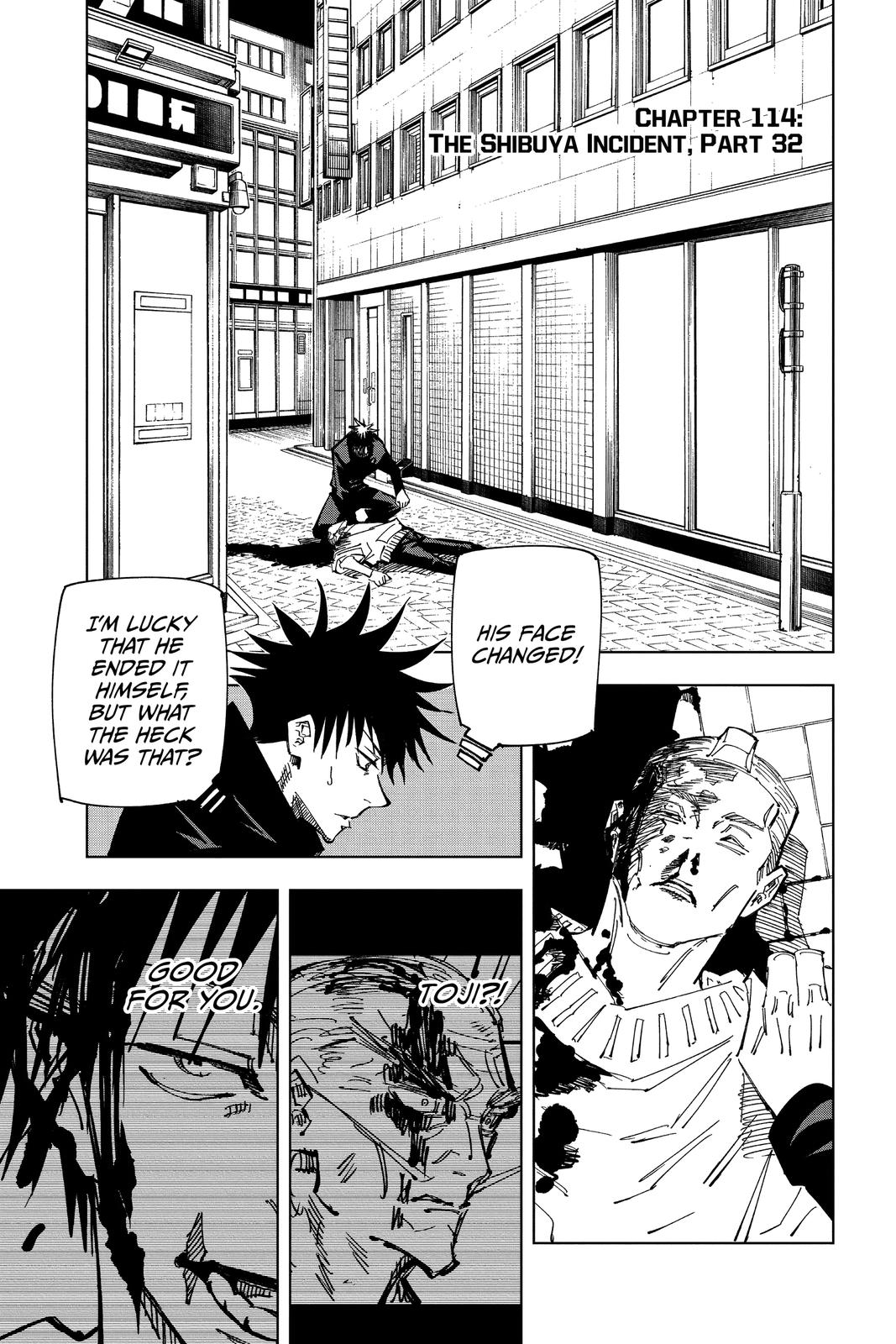 Jujutsu Kaisen Manga Chapter 114 page 1 - The Shibuya Incident, Part 32 scene