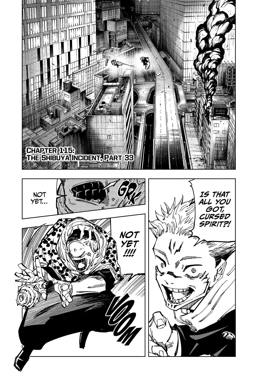 Jujutsu Kaisen Manga Chapter 115 page 1 - The Shibuya Incident, Part 33 scene