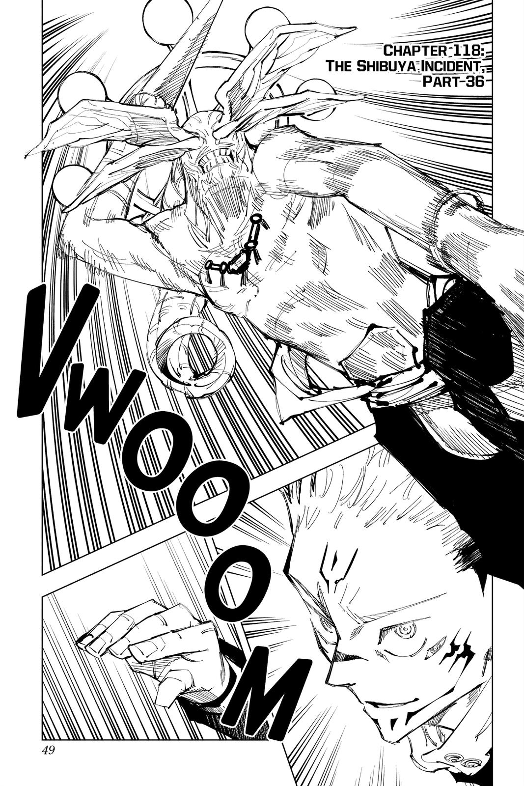 Jujutsu Kaisen Manga Chapter 118 page 1 - The Shibuya Incident, Part 36 scene