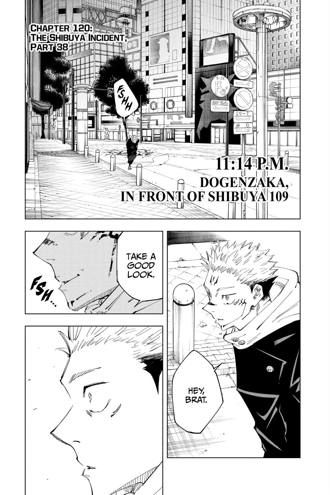 Jujutsu Kaisen Manga Chapter 120 page 1 - The Shibuya Incident, Part 38 scene