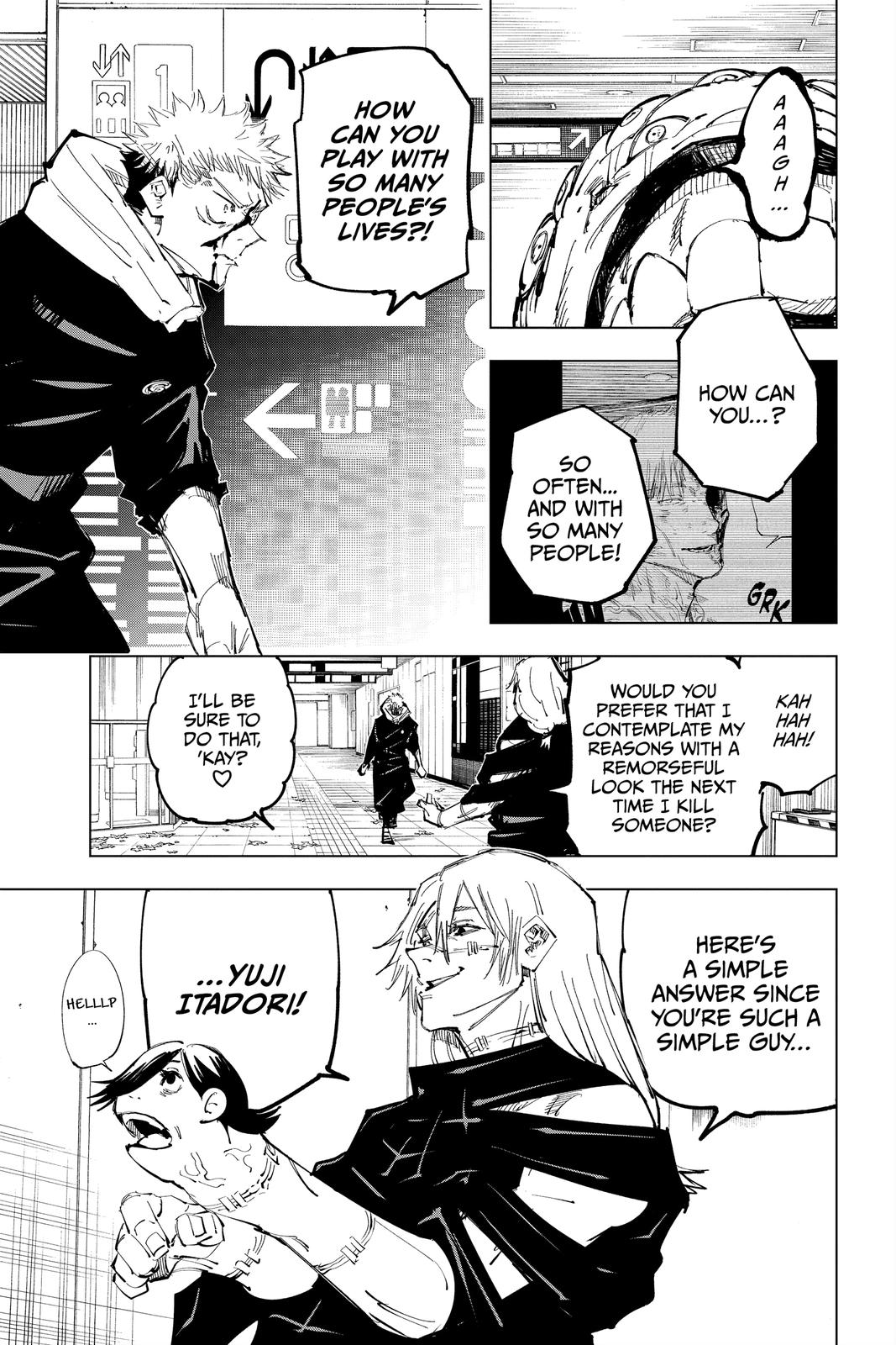 Jujutsu Kaisen Manga Chapter 121 page 8 - The Shibuya Incident, Part 39 scene
