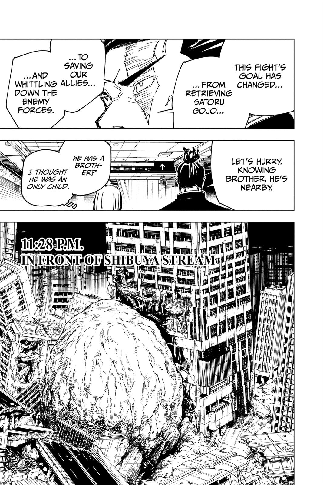 Jujutsu Kaisen Manga Chapter 133 page 3 - The Shibuya Incident, Part 50 scene