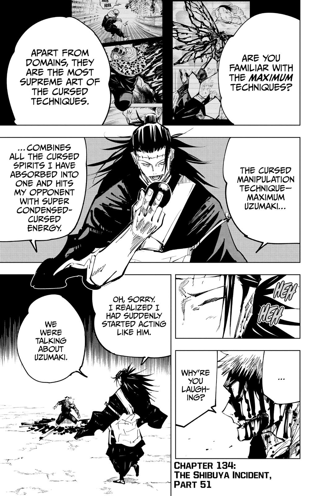 Jujutsu Kaisen Manga Chapter 134 page 7 - The Shibuya Incident, Part 51 scene