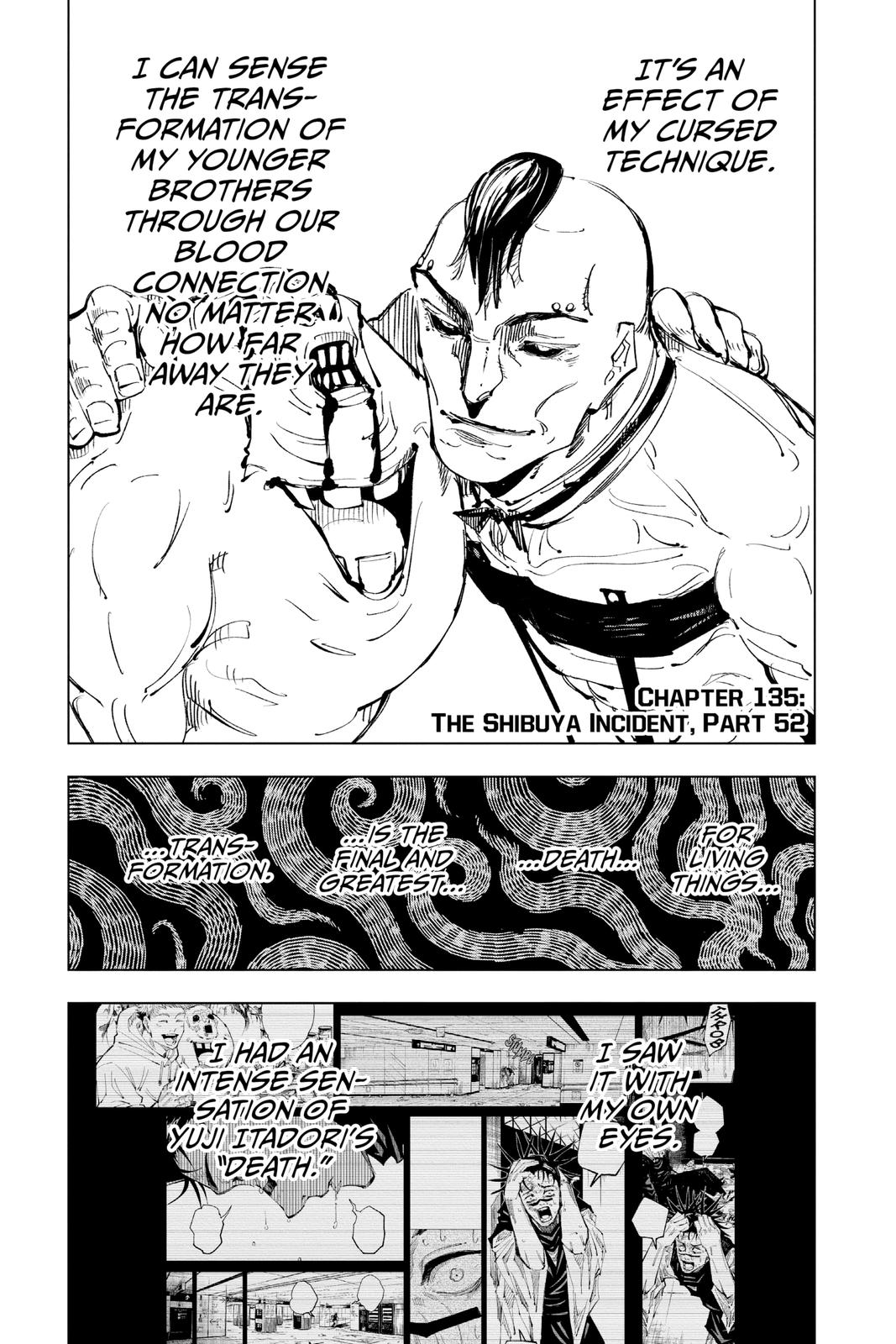 Jujutsu Kaisen Manga Chapter 135 page 1 - The Shibuya Incident, Part 52 scene