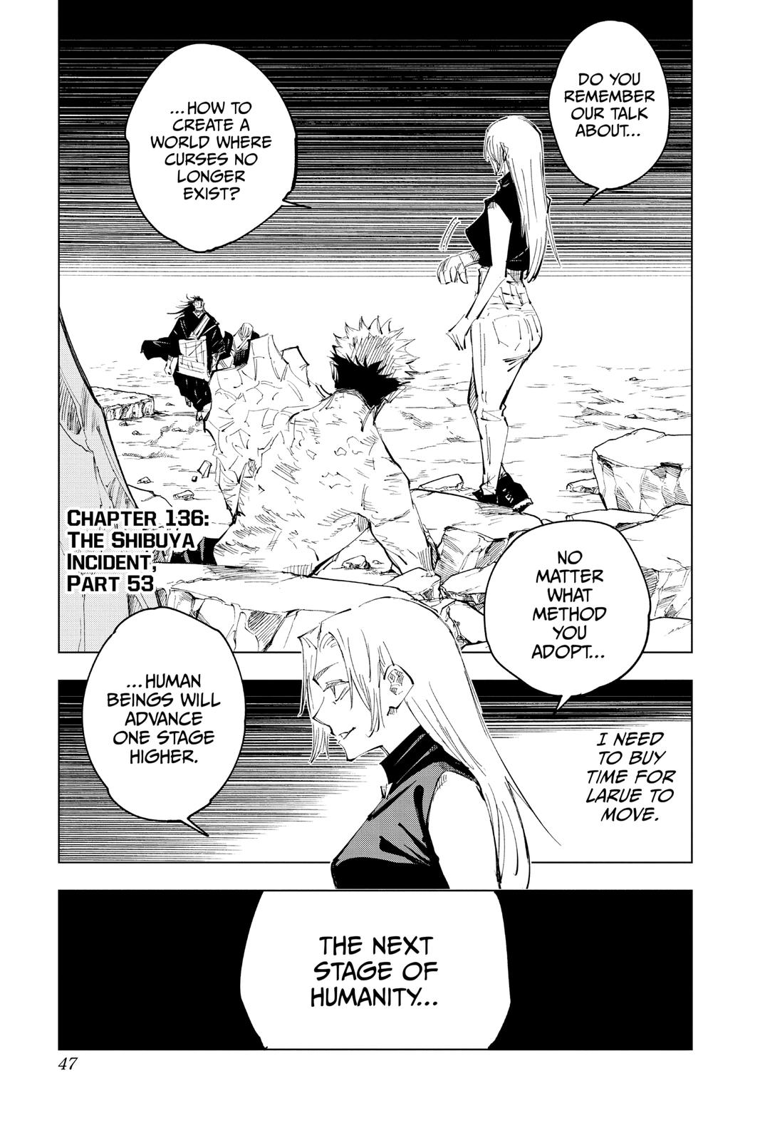 Jujutsu Kaisen Manga Chapter 136 page 1 - The Shibuya Incident, Part 52 scene