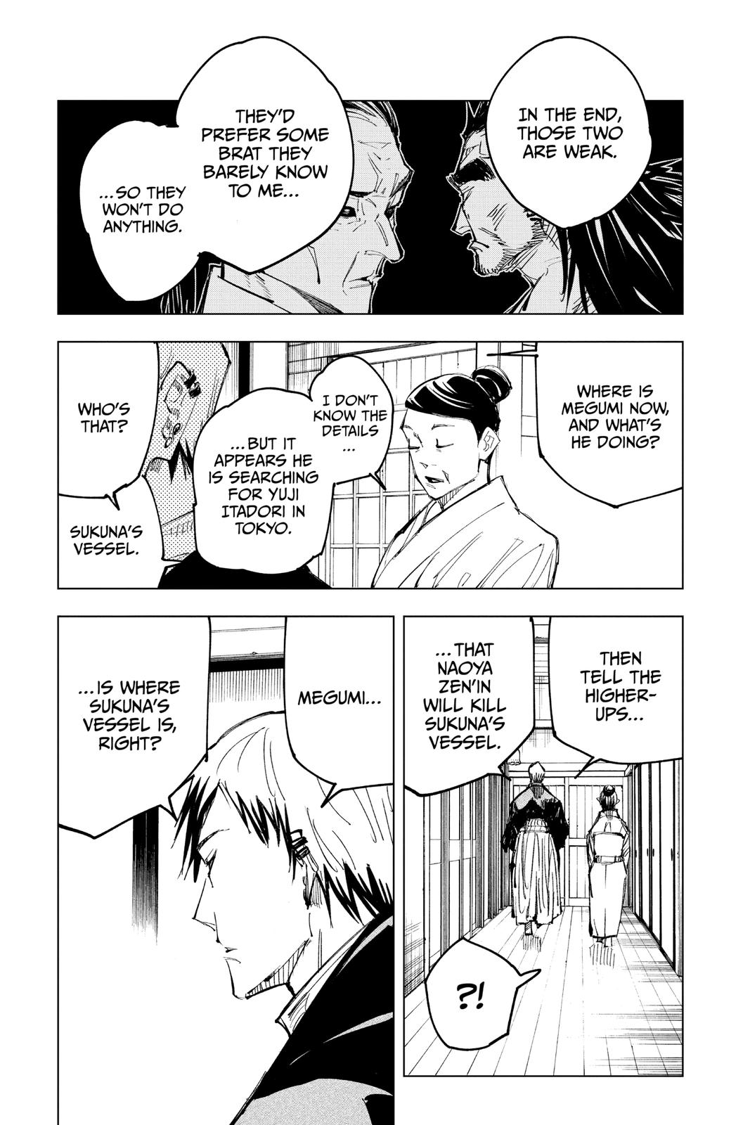 Jujutsu Kaisen Manga Chapter 138 page 11 - The Zenin Clan scene