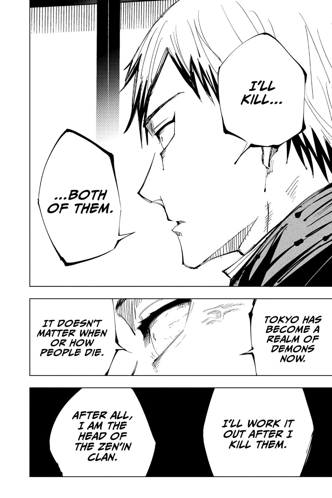 Jujutsu Kaisen Manga Chapter 138 page 12 - The Zenin Clan scene