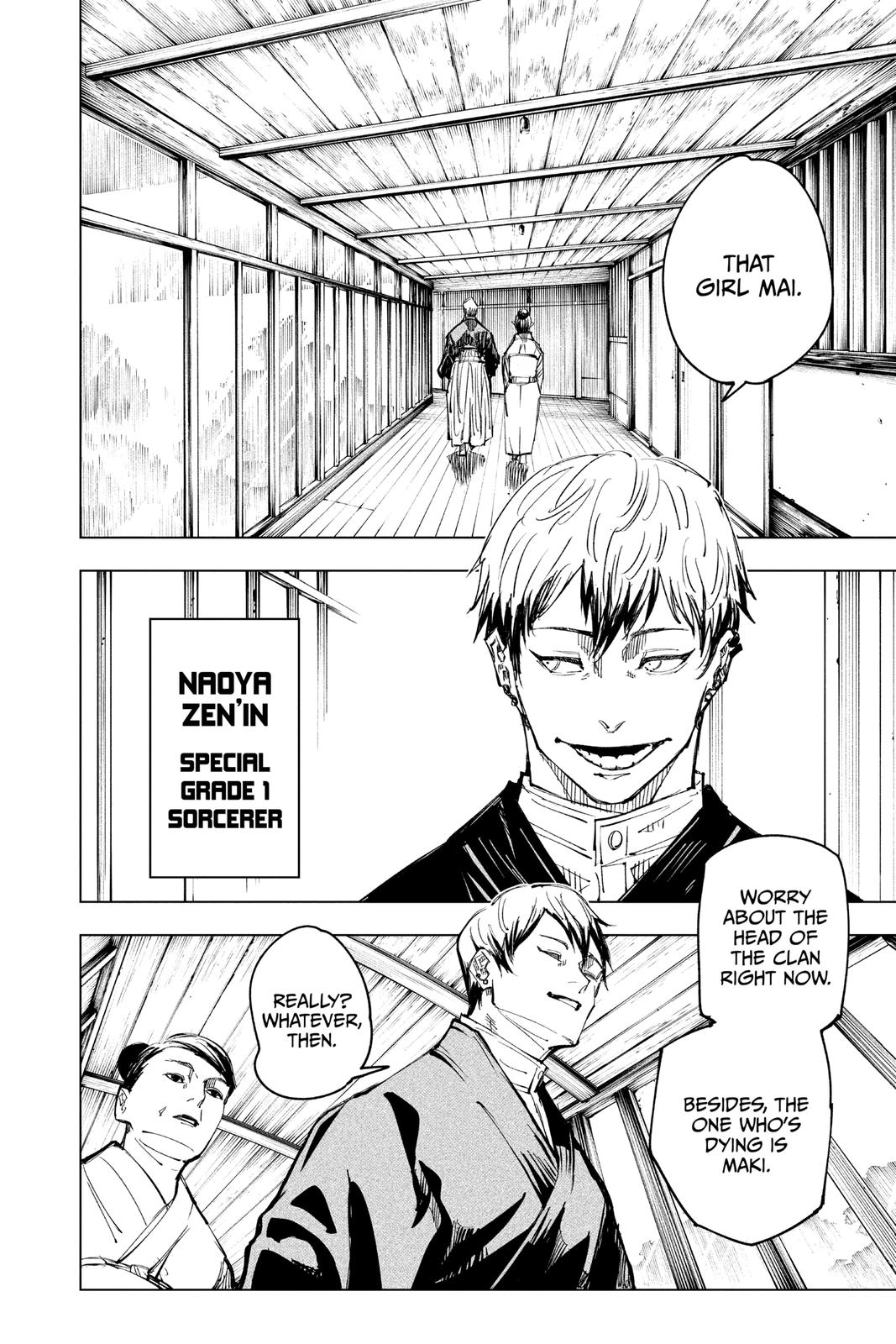 Jujutsu Kaisen Manga Chapter 138 page 2 - The Zenin Clan scene