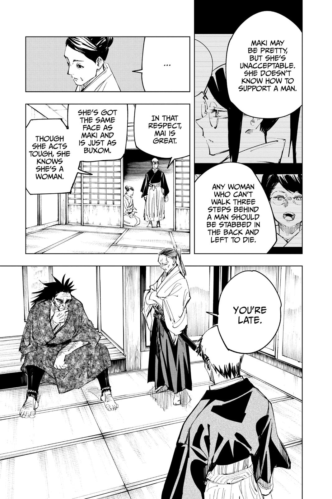 Jujutsu Kaisen Manga Chapter 138 page 3 - The Zenin Clan scene