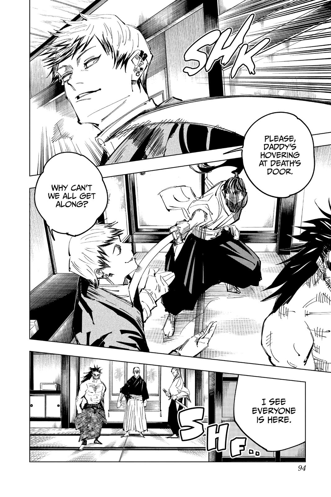 Jujutsu Kaisen Manga Chapter 138 page 6 - The Zenin Clan scene