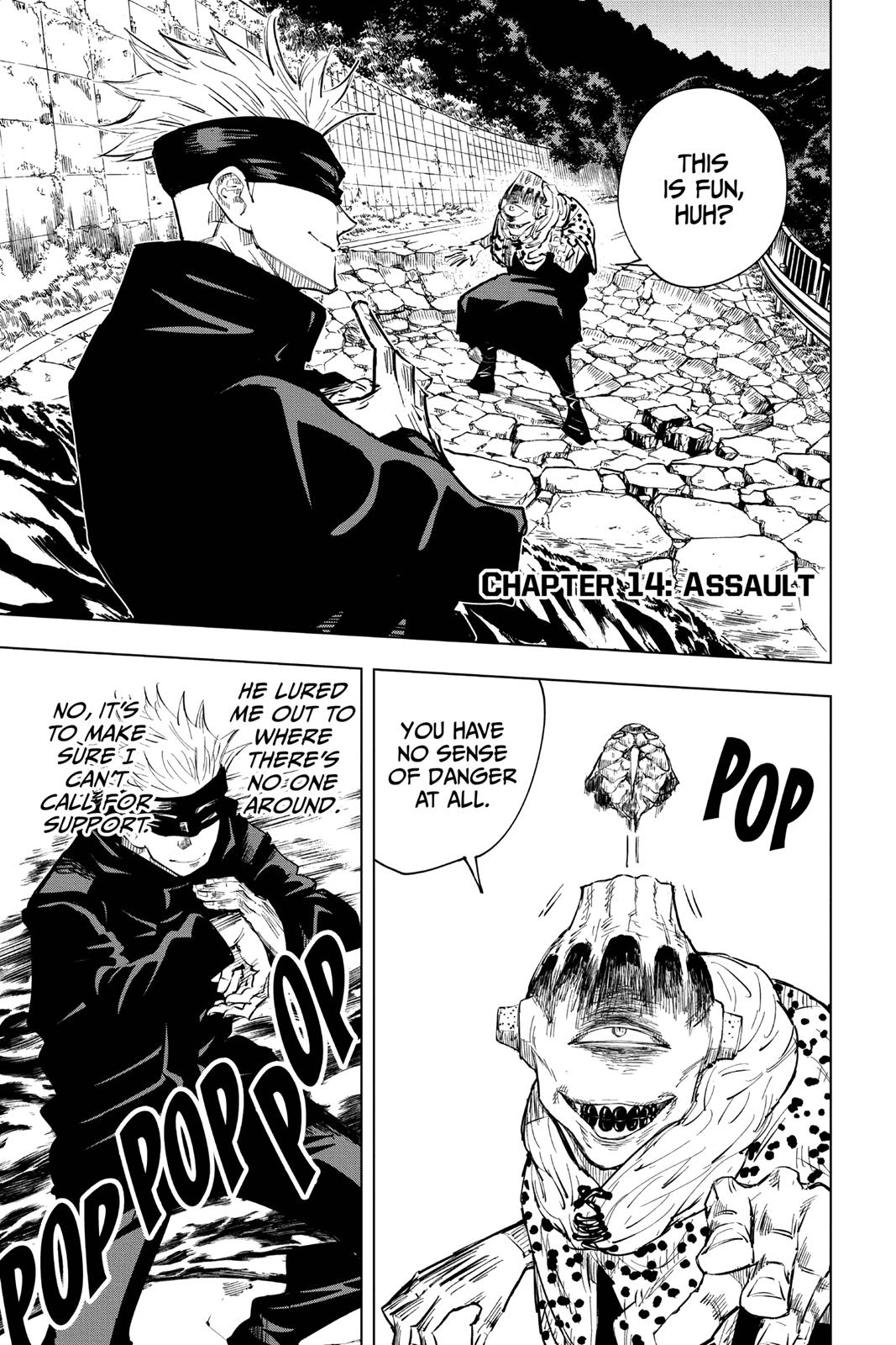 Jujutsu Kaisen Manga Chapter 14 page 1 - Assault scene