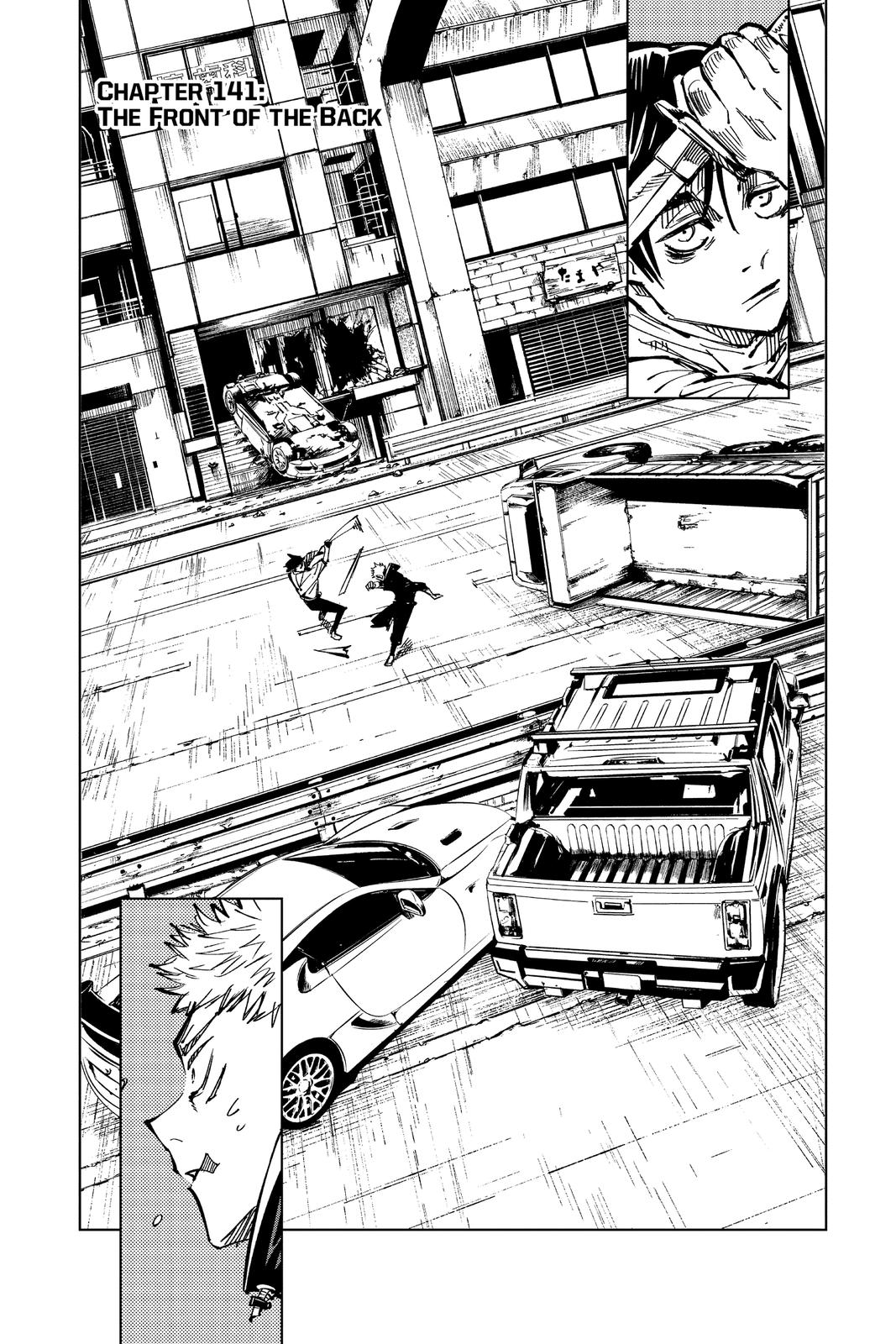 Jujutsu Kaisen Manga Chapter 141 page 1 - The Front of The Back scene