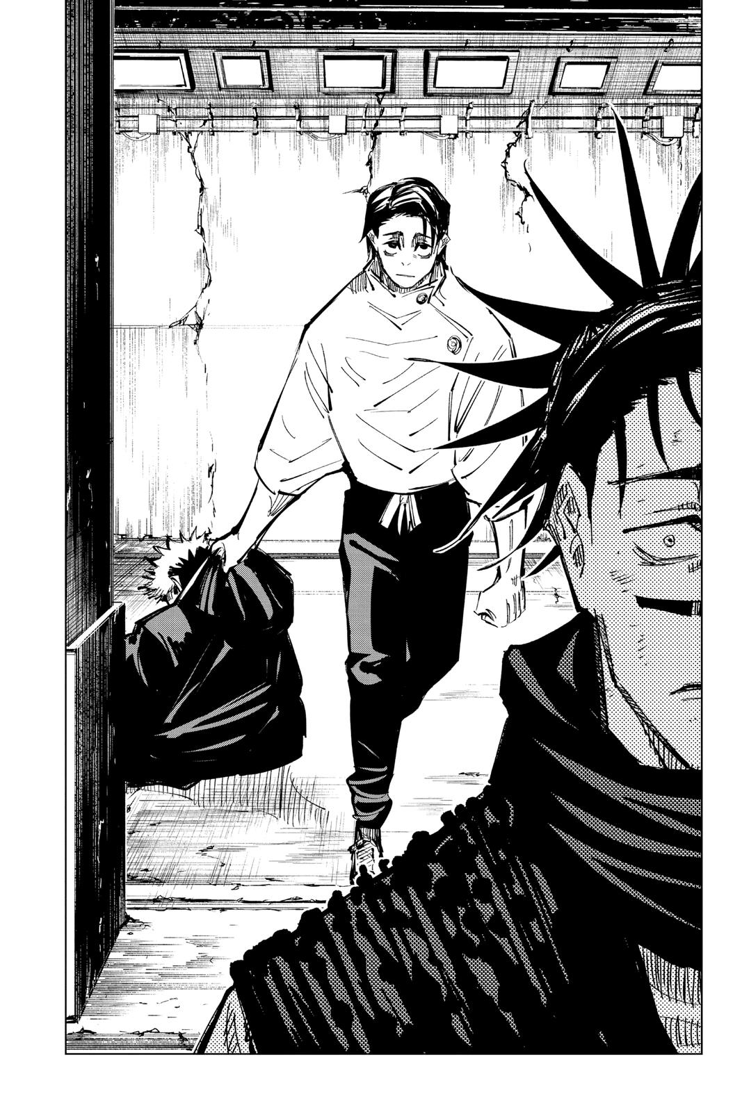 Jujutsu Kaisen Manga Chapter 142 page 17 - A Big Brother's Back scene