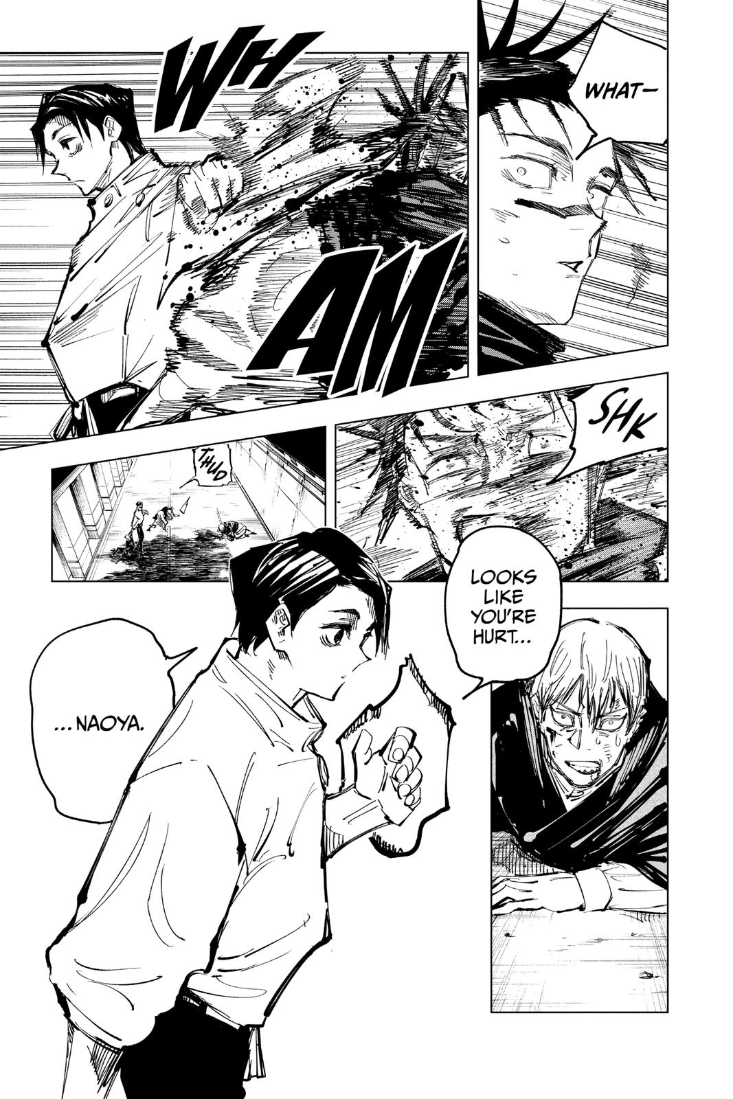 Jujutsu Kaisen Manga Chapter 142 page 18 - A Big Brother's Back scene