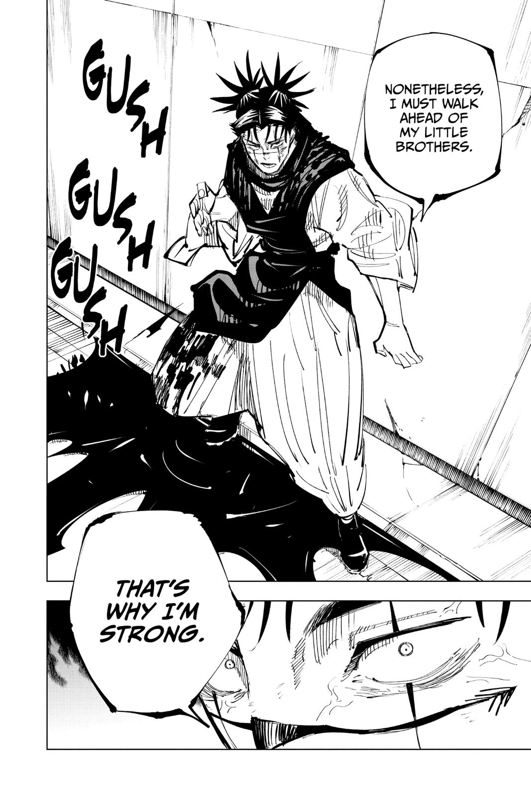 Jujutsu Kaisen Manga Chapter 142 page 8 - A Big Brother's Back scene