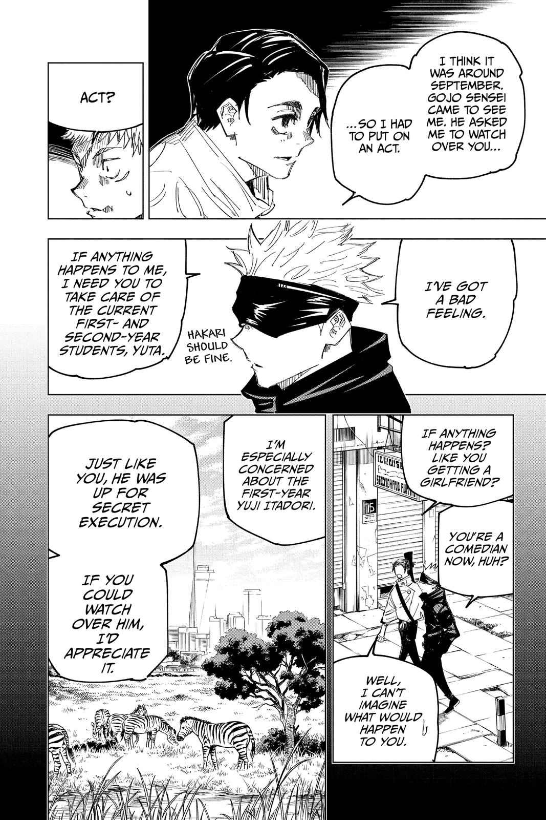 Jujutsu Kaisen Manga Chapter 143 page 14 - One More Time scene