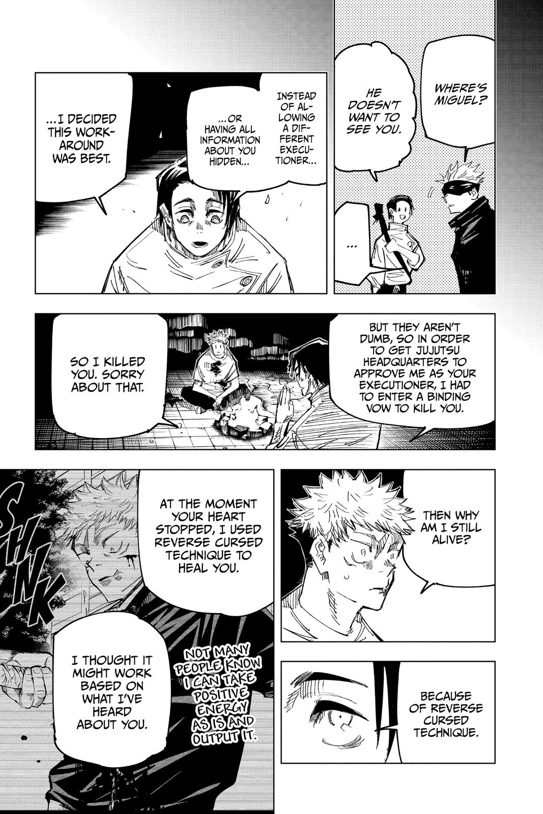 Jujutsu Kaisen Manga Chapter 143 page 15 - One More Time scene