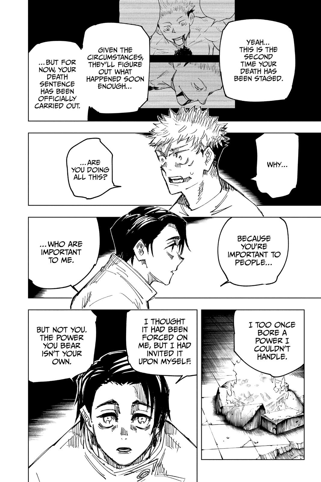 Jujutsu Kaisen Manga Chapter 143 page 16 - One More Time scene