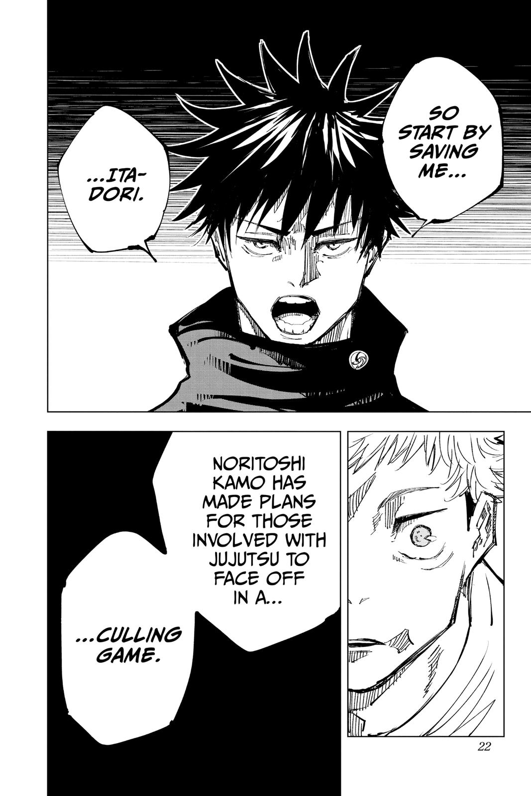 Jujutsu Kaisen Manga Chapter 143 page 22 - One More Time scene