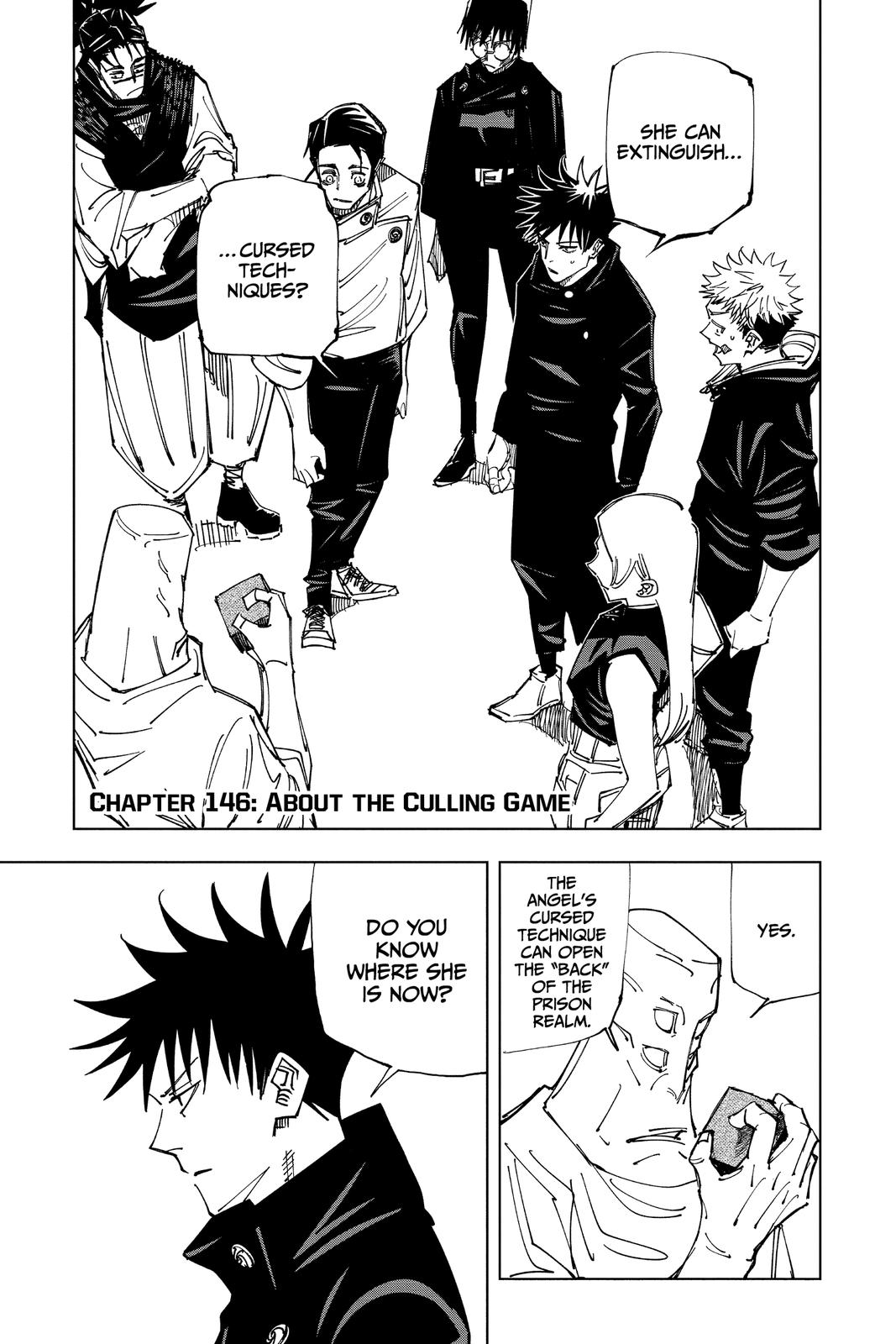 Jujutsu Kaisen Manga Chapter 146 page 1 - About the Culling Game scene