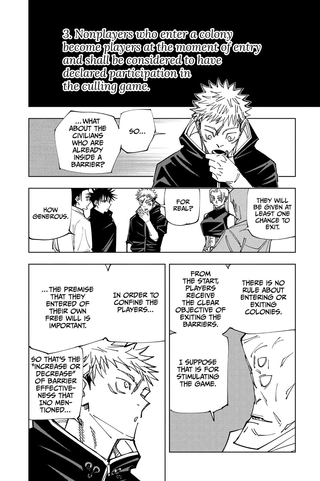 Jujutsu Kaisen Manga Chapter 146 page 6 - About the Culling Game scene