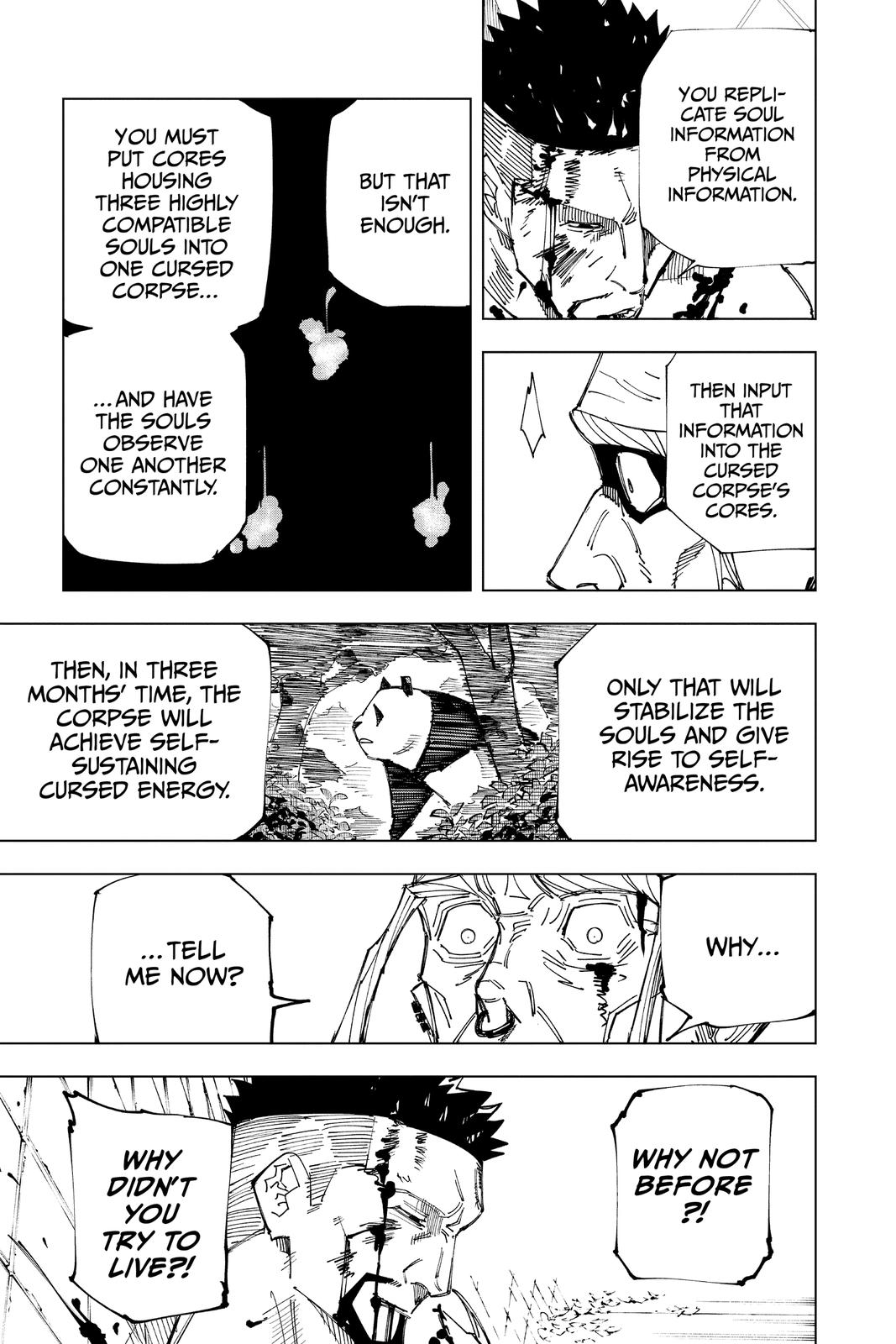 Jujutsu Kaisen Manga Chapter 147 page 15 - Even Pandas scene