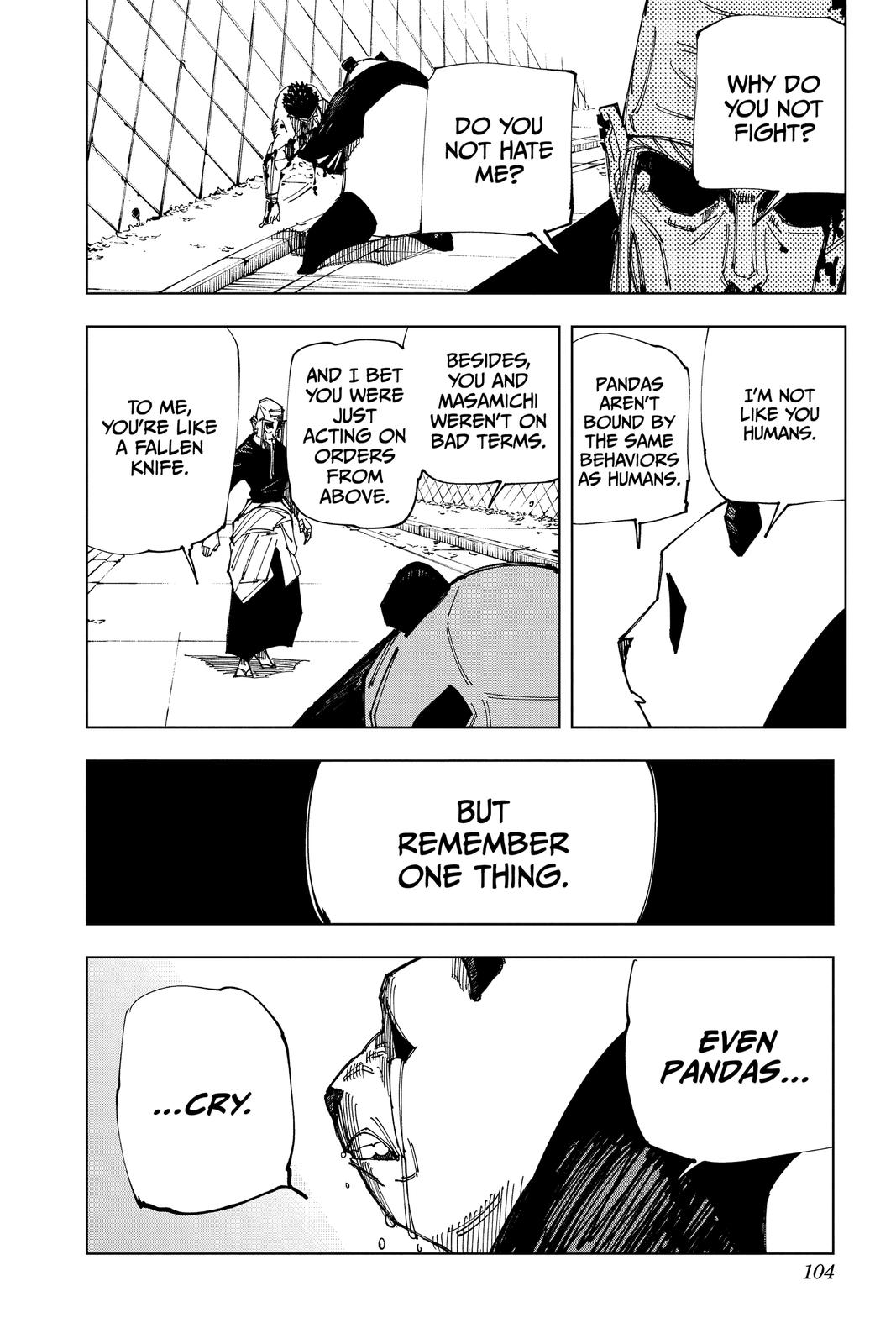 Jujutsu Kaisen Manga Chapter 147 page 18 - Even Pandas scene