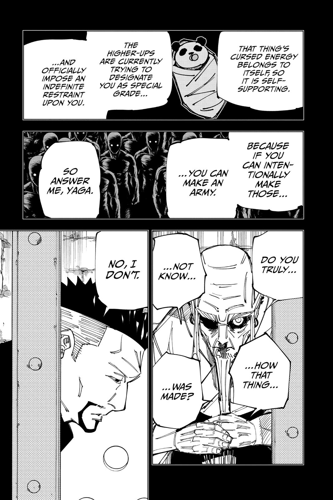 Jujutsu Kaisen Manga Chapter 147 page 3 - Even Pandas scene