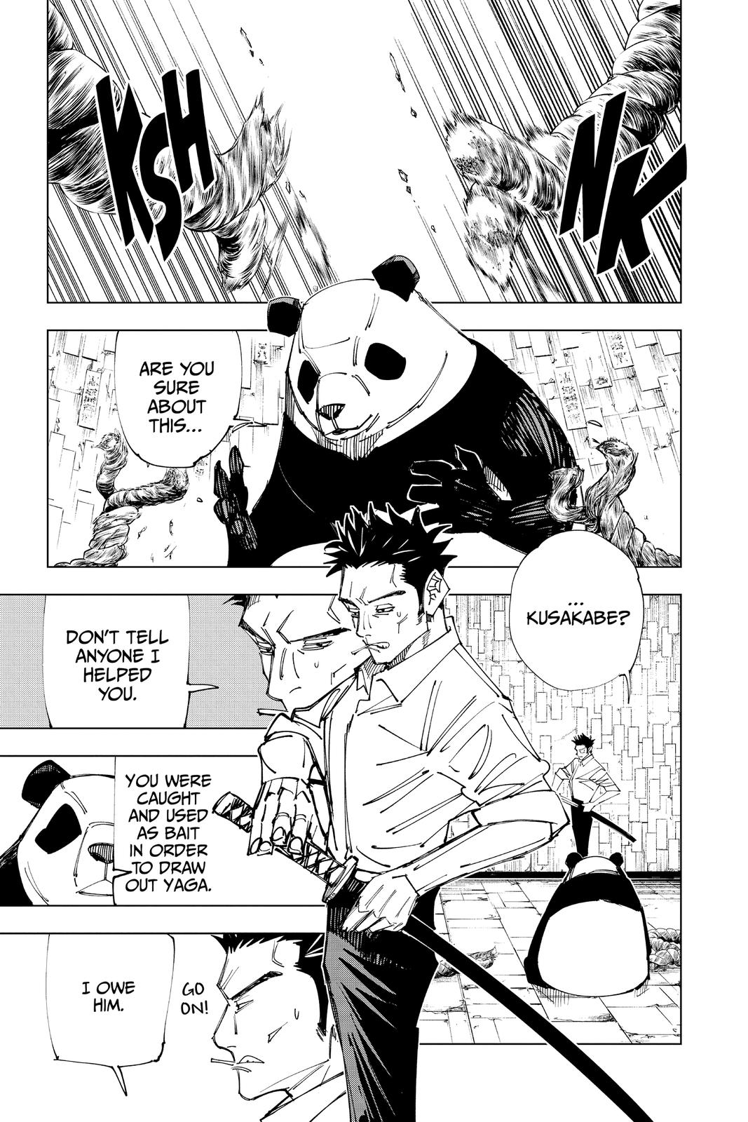 Jujutsu Kaisen Manga Chapter 147 page 7 - Even Pandas scene