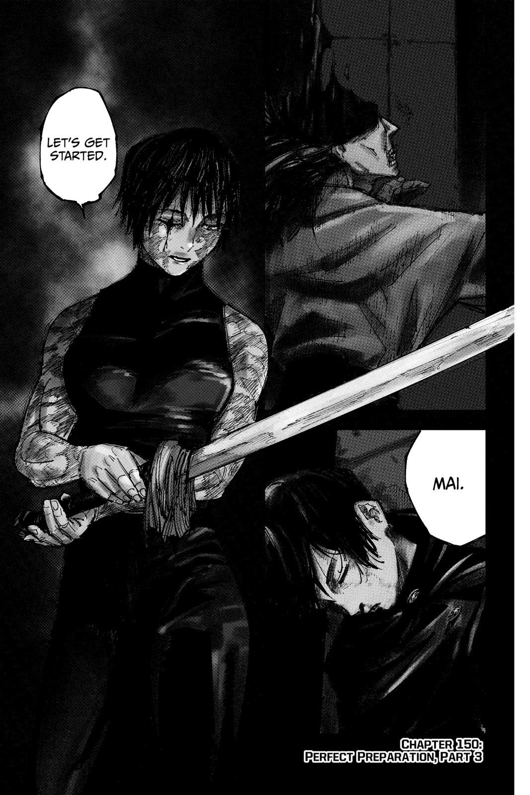 Jujutsu Kaisen Manga Chapter 150 page 1 - Perfect Preparation, Part 3 scene