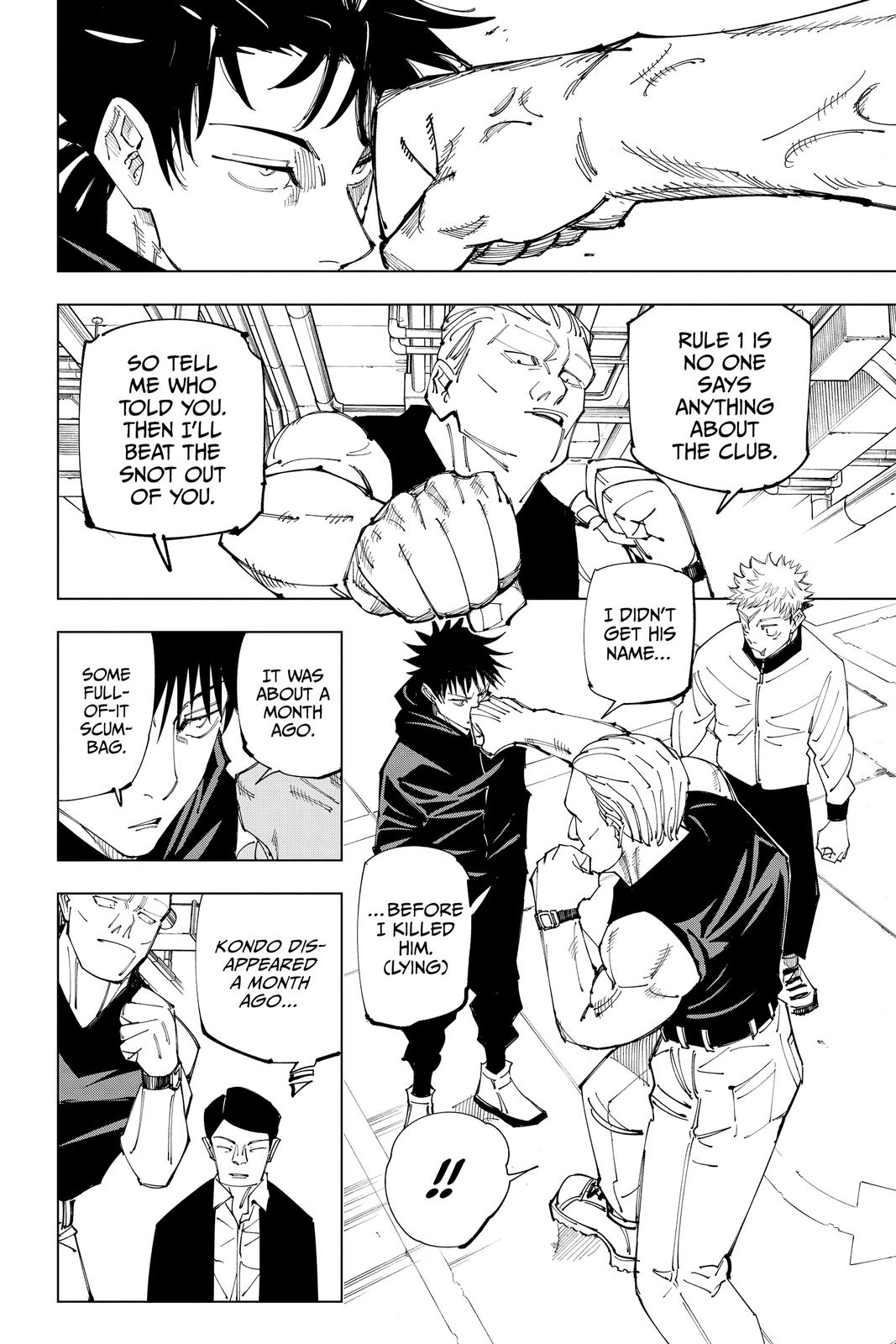 Jujutsu Kaisen Manga Chapter 153 page 10 - Underground Fight Club scene