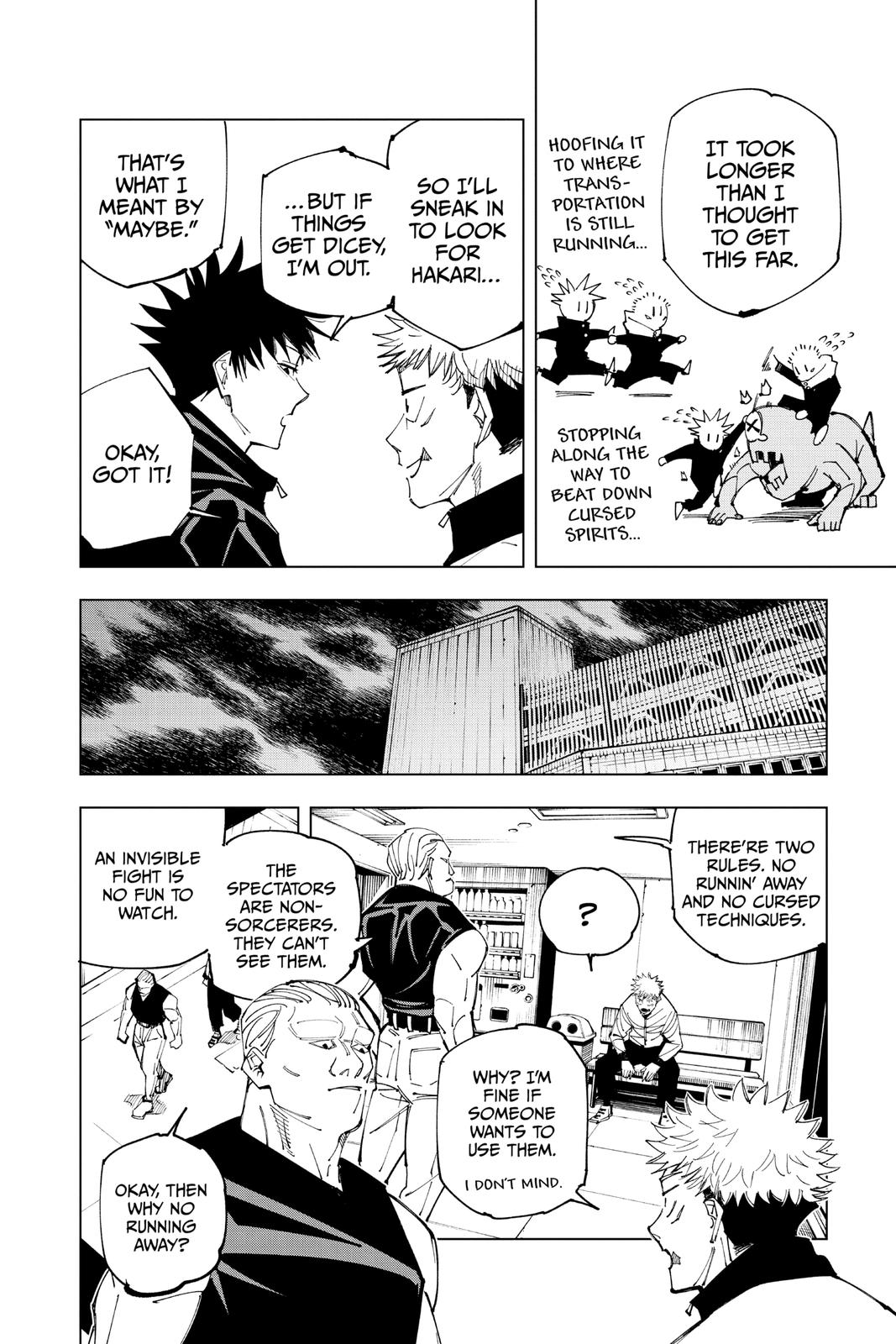Jujutsu Kaisen Manga Chapter 153 page 14 - Underground Fight Club scene