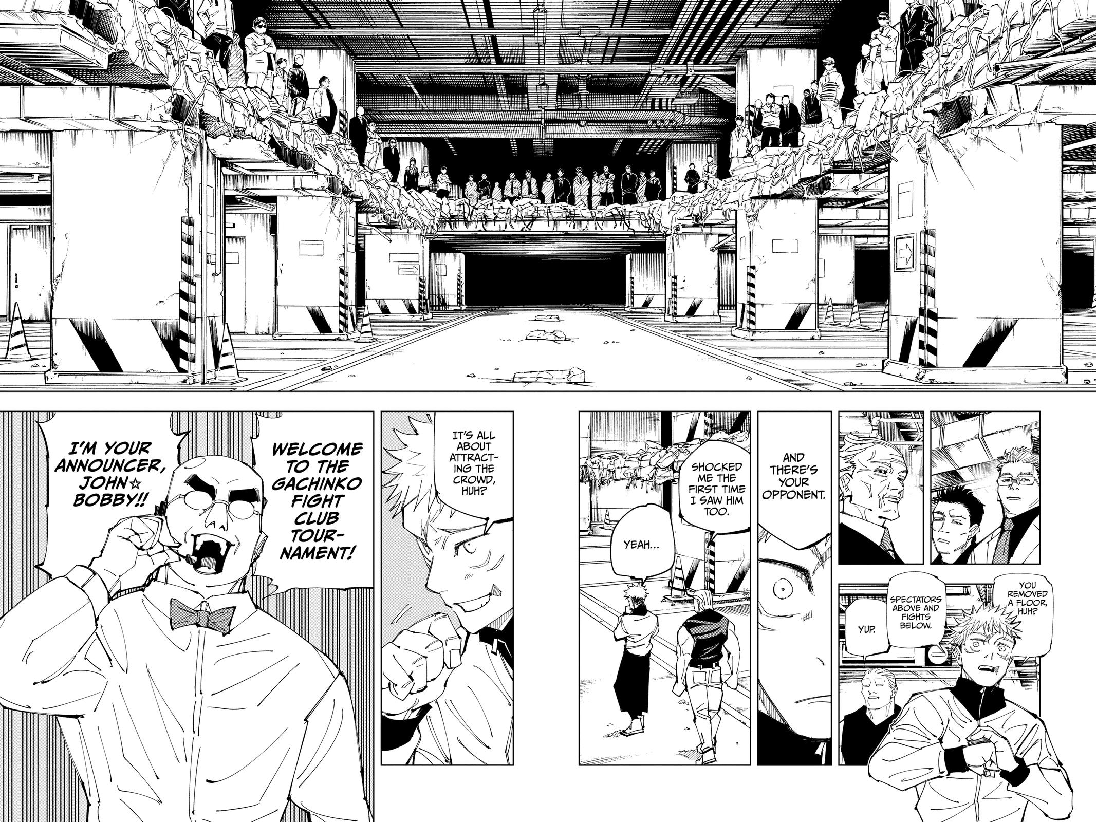 Jujutsu Kaisen Manga Chapter 153 page 16 - Underground Fight Club scene