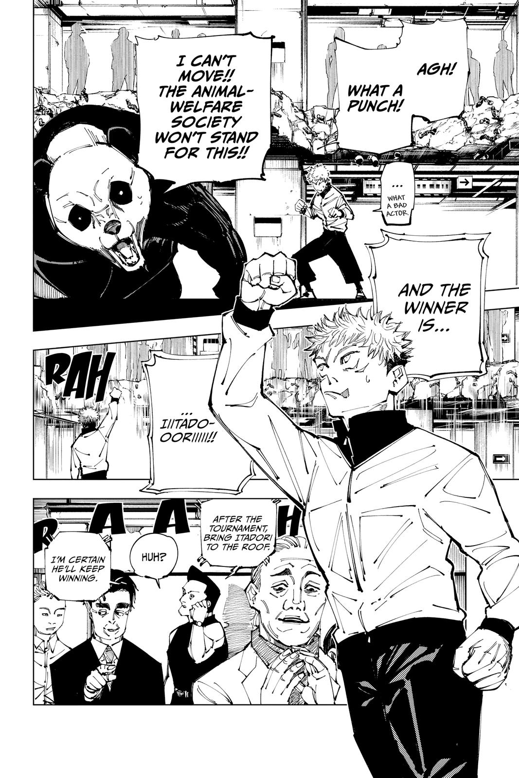 Jujutsu Kaisen Manga Chapter 153 page 21 - Underground Fight Club scene