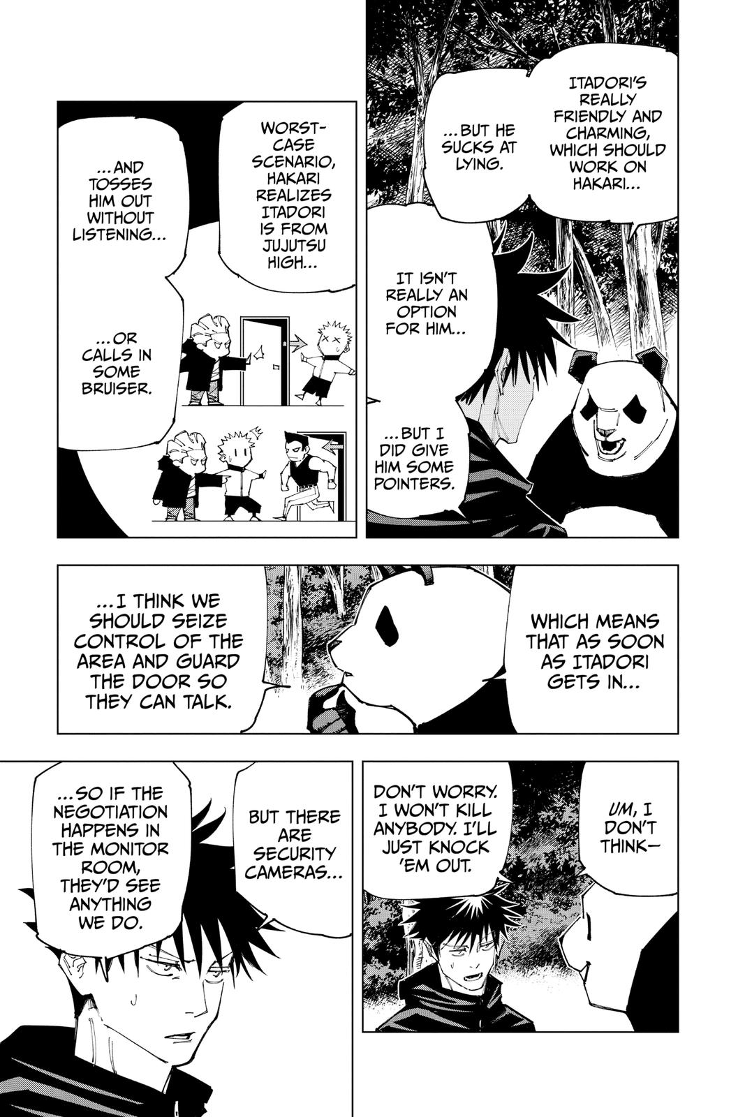 Jujutsu Kaisen Manga Chapter 154 page 3 - Sneaking In scene