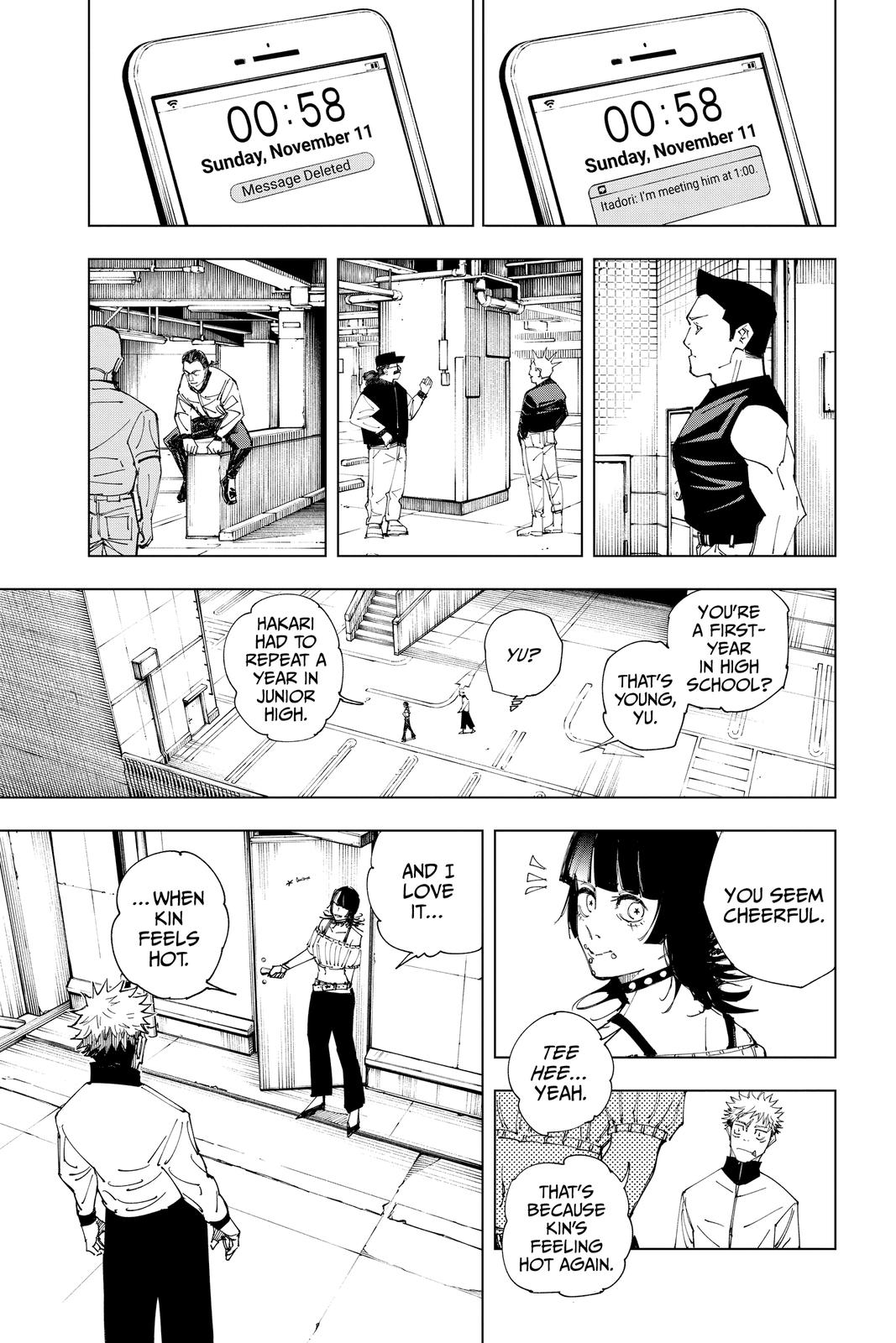 Jujutsu Kaisen Manga Chapter 154 page 5 - Sneaking In scene