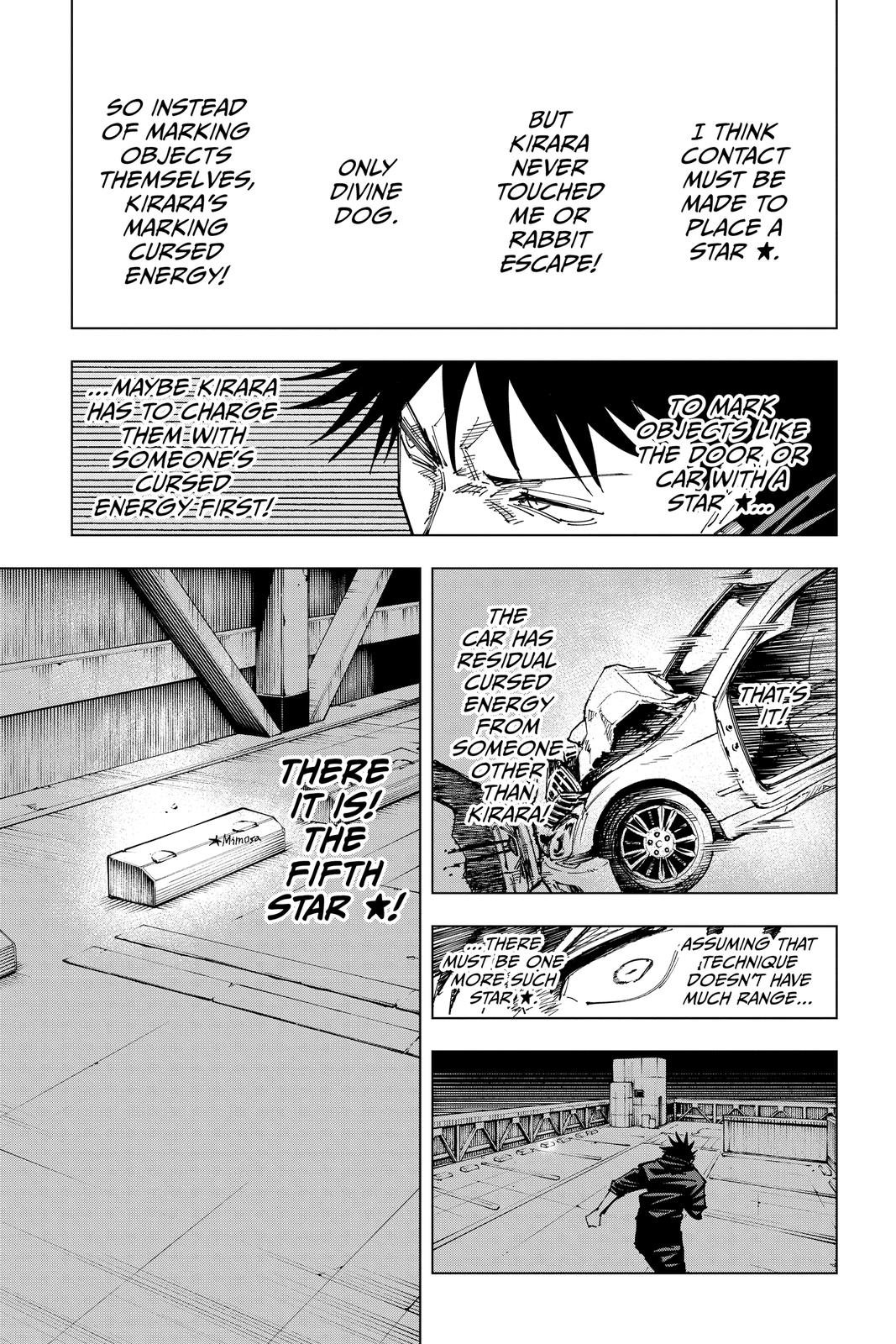Jujutsu Kaisen Manga Chapter 156 page 13 - Twinkling Stars scene