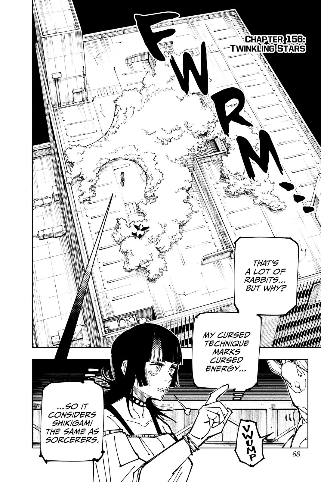 Jujutsu Kaisen Manga Chapter 156 page 2 - Twinkling Stars scene
