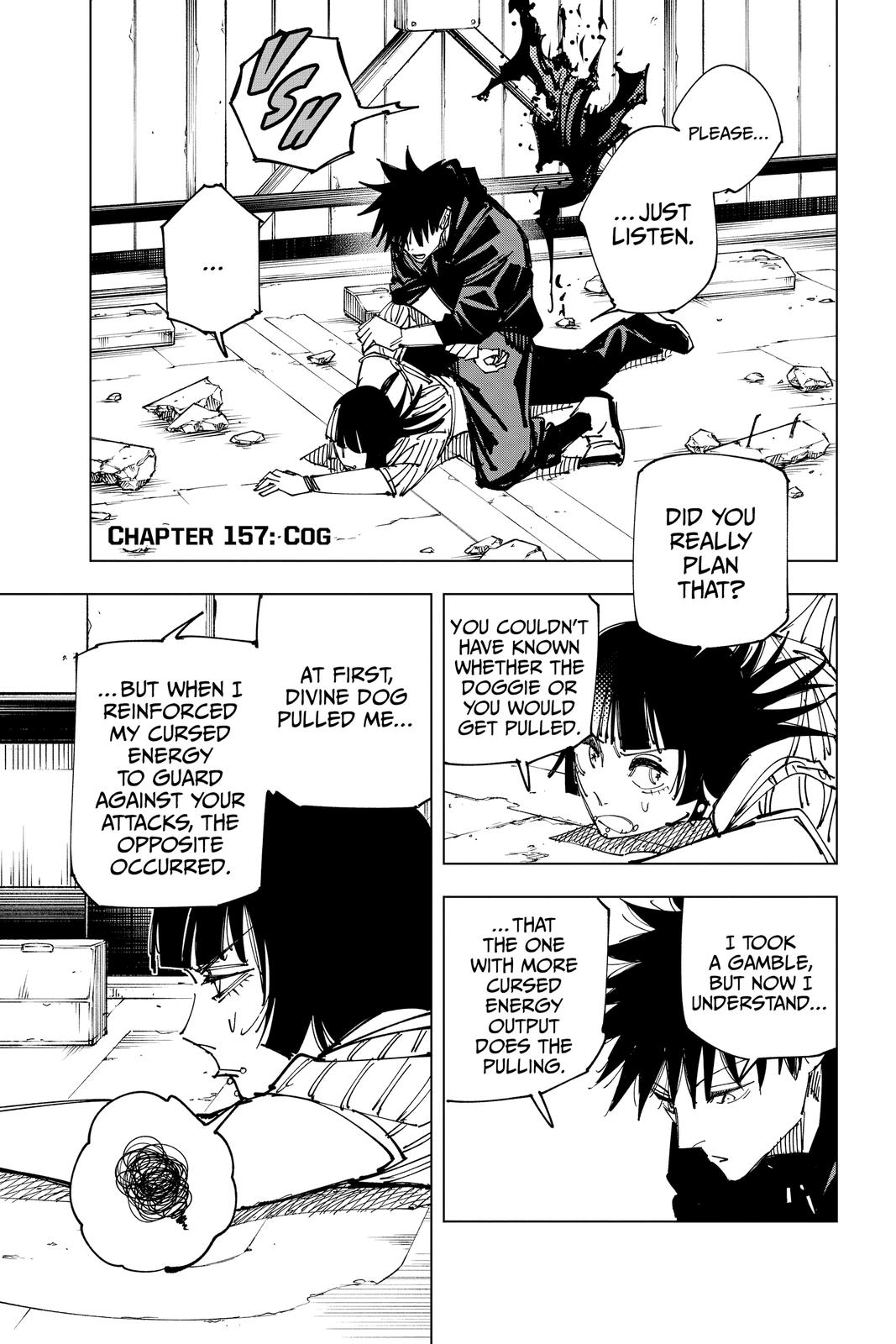 Jujutsu Kaisen Manga Chapter 157 page 1 - Cog scene