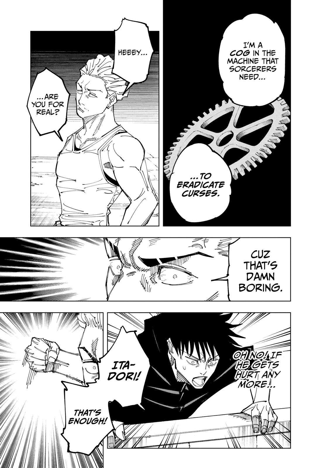 Jujutsu Kaisen Manga Chapter 157 page 13 - Cog scene