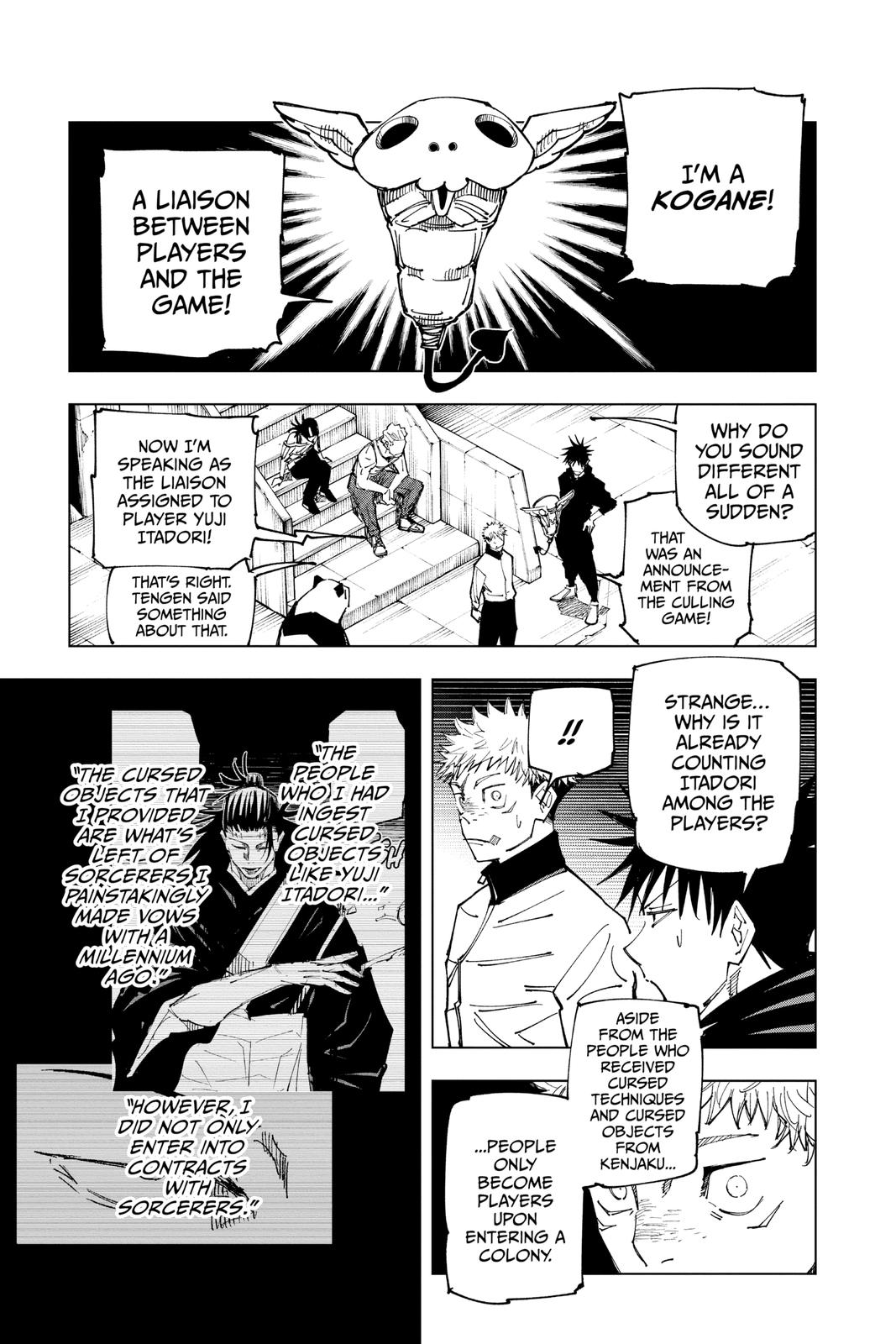 Jujutsu Kaisen Manga Chapter 158 page 11 - Kogane scene